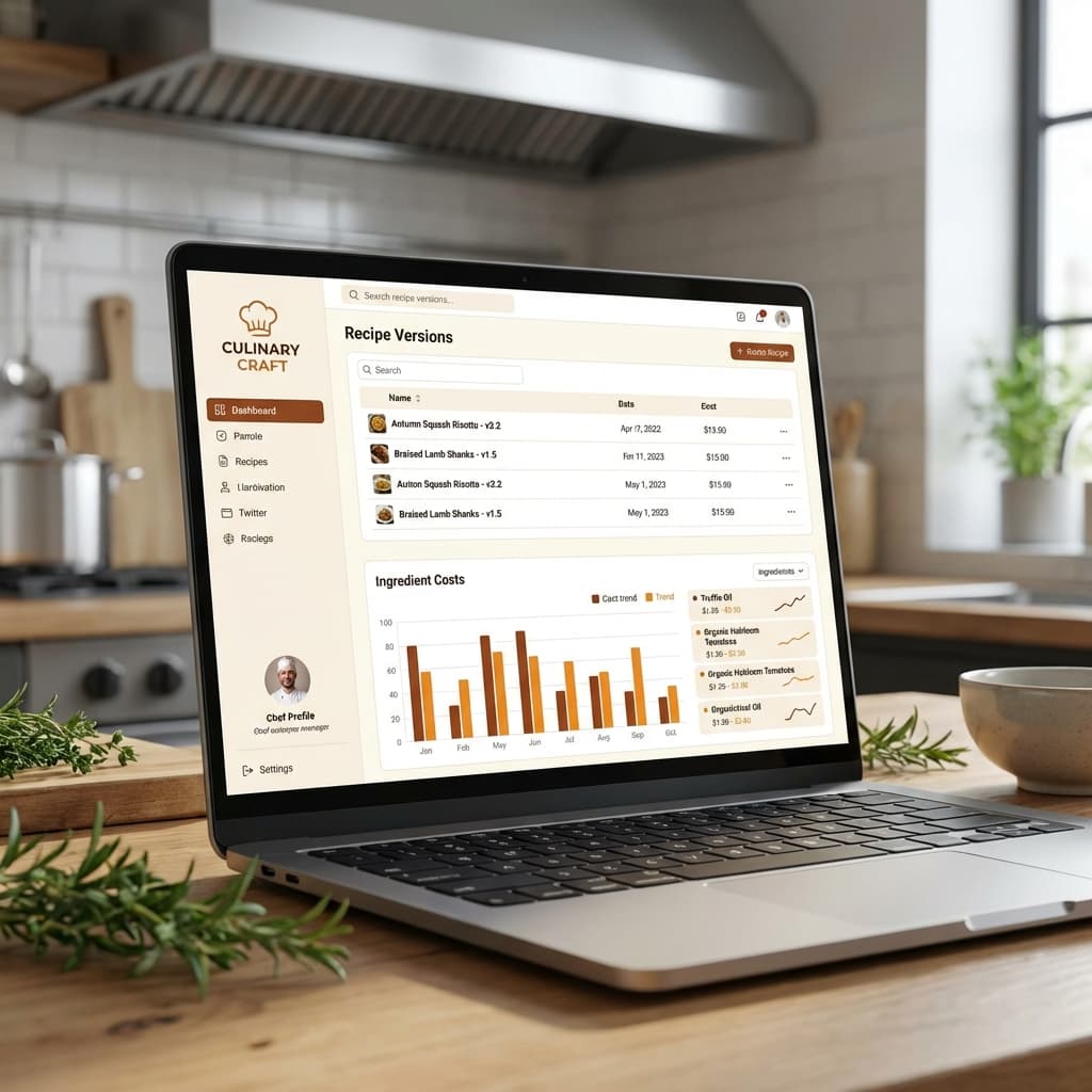 Recipe Manager Dashboard Mockup